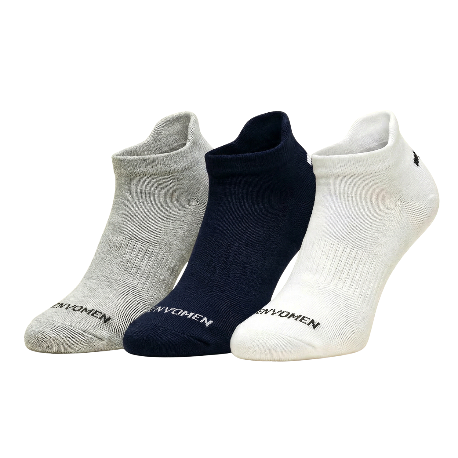 Envomen Sports Ankle Terry Socks – White | Cushioned | Breathable | No-Slip Fit
