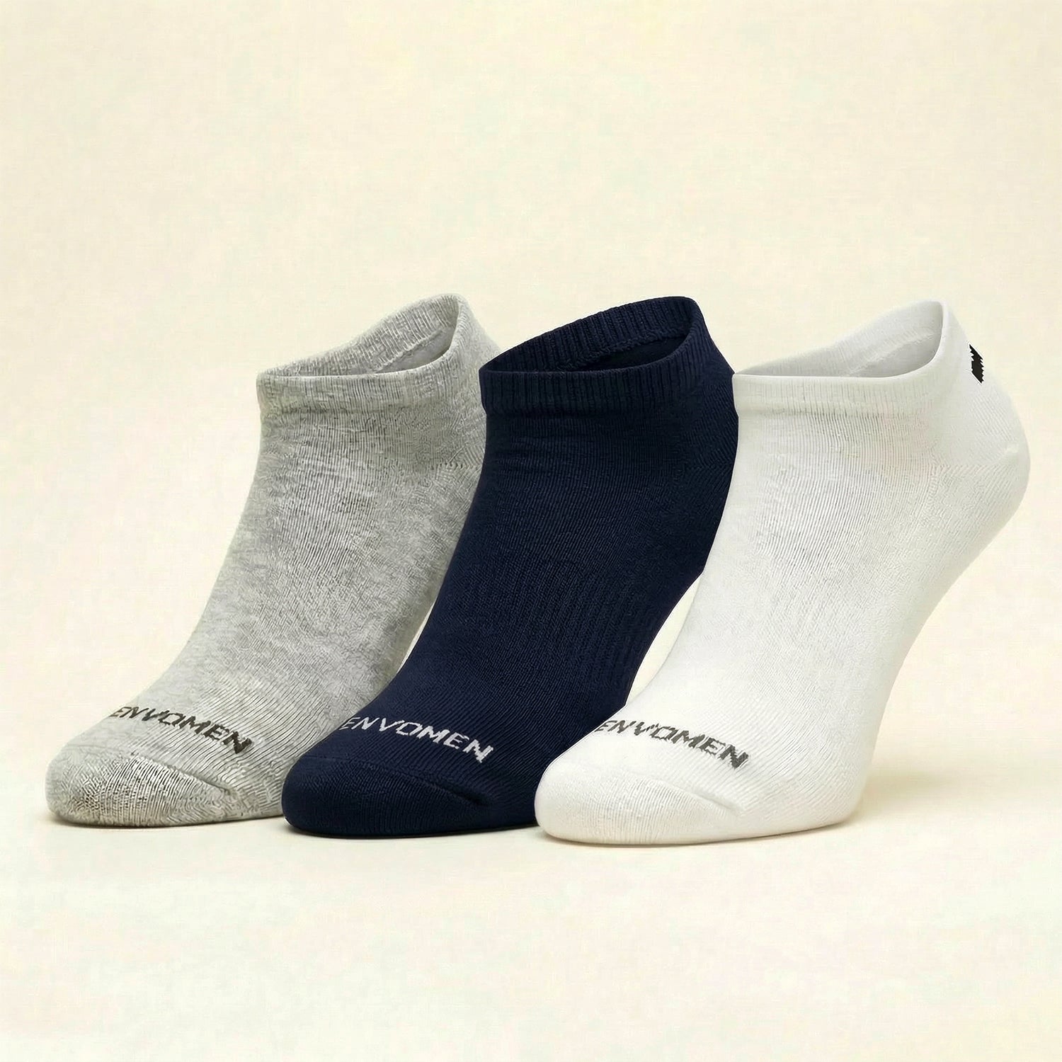 Envomen Casual Sneaker Socks – White | Lightweight | Breathable | Everyday Comfort
