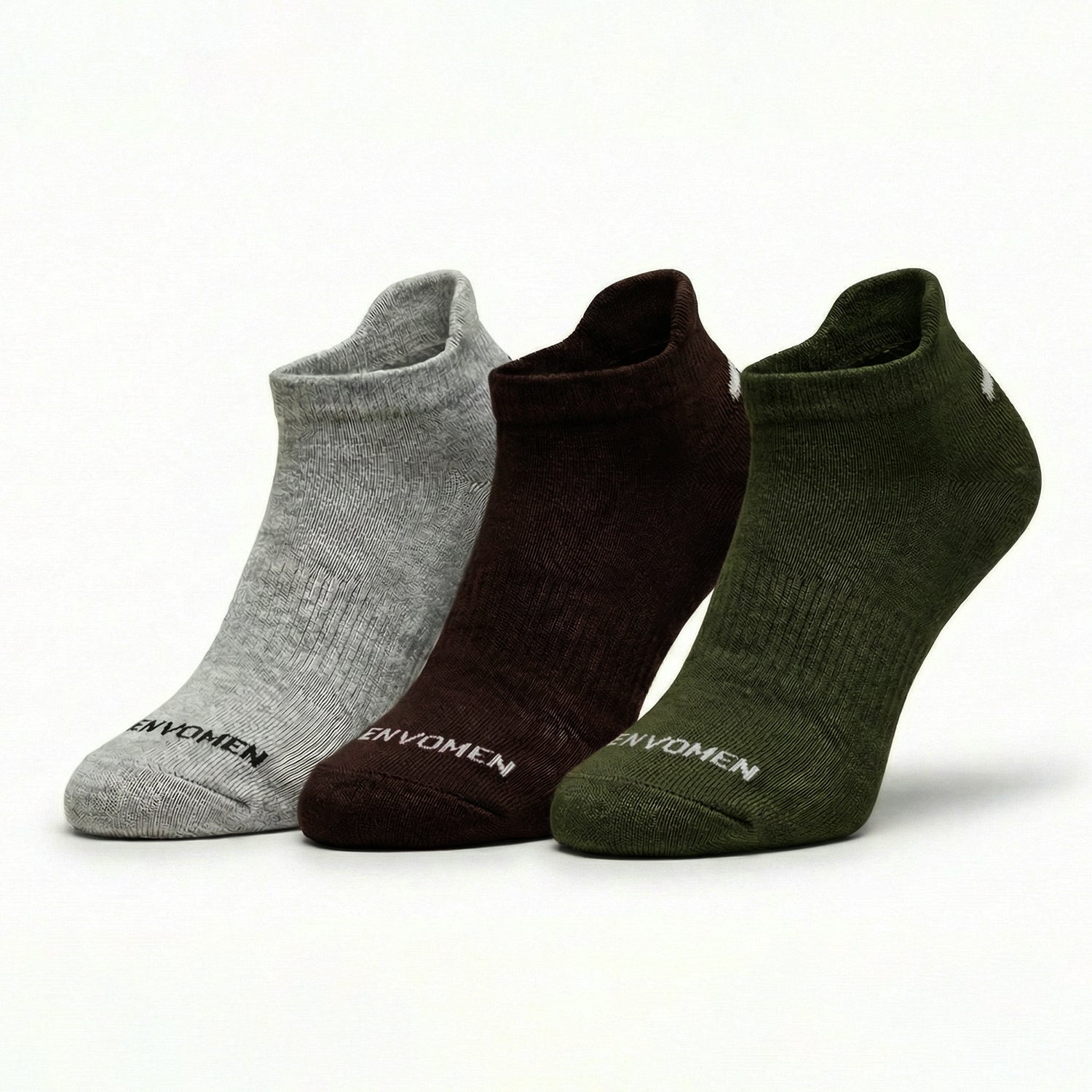 Envomen Sports Ankle Terry Socks – Green | Cushioned | Breathable | No-Slip Fit