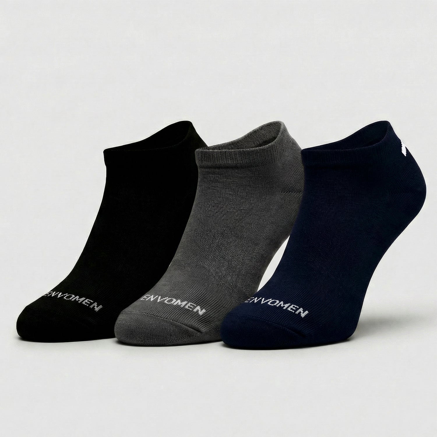 Envomen Casual Sneaker Socks – Black | Lightweight | Breathable | Everyday Comfort