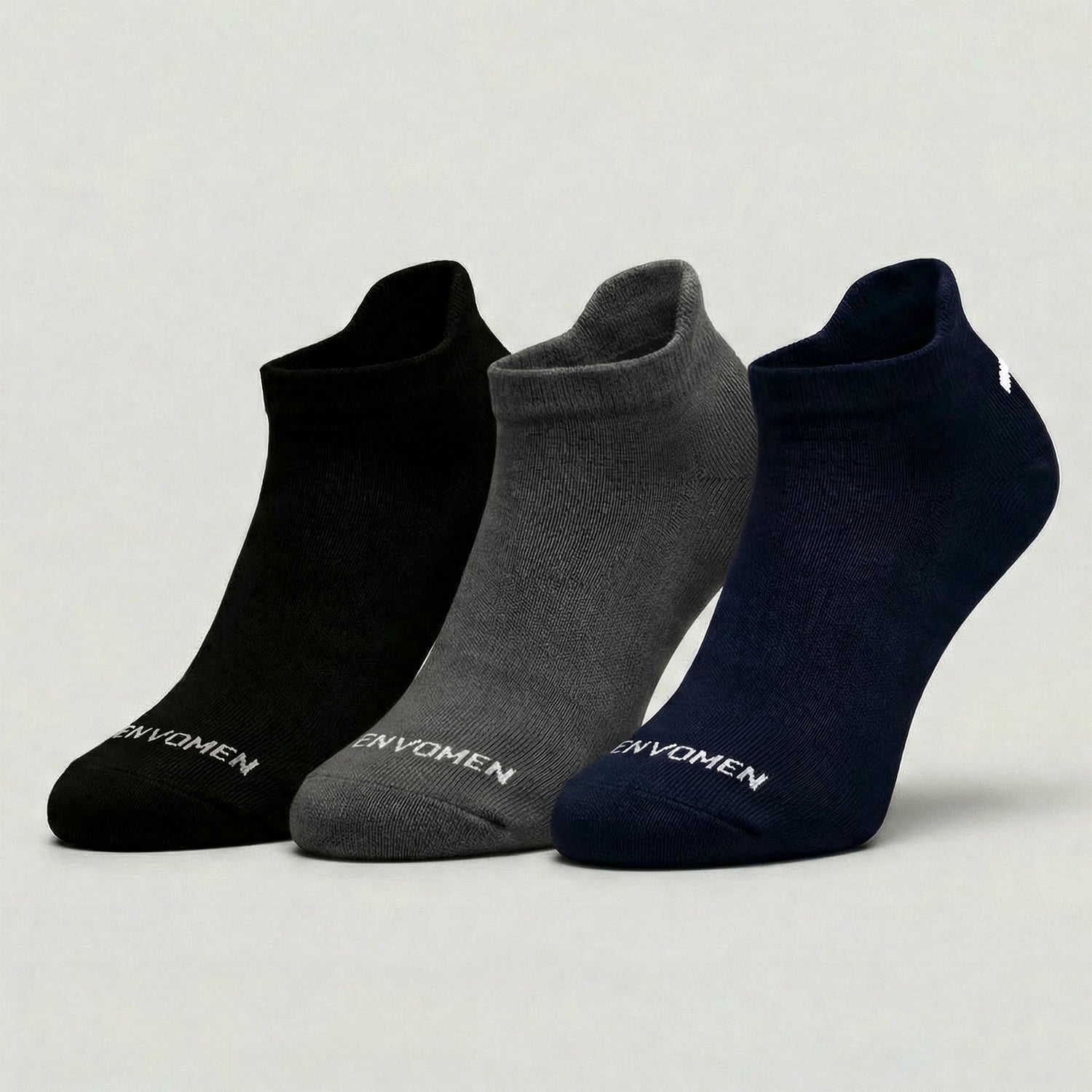 Men’s Ankle Socks – Lightweight, Comfortable & Breathable Everyday Socks (Black - Navy Blue - Charcoal)