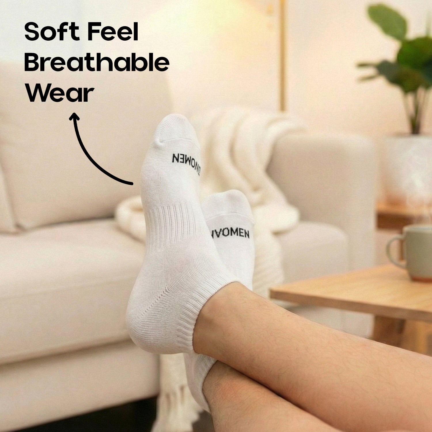 Envomen Sports Terry Socks – White | Breathable | Cushioned Comfort