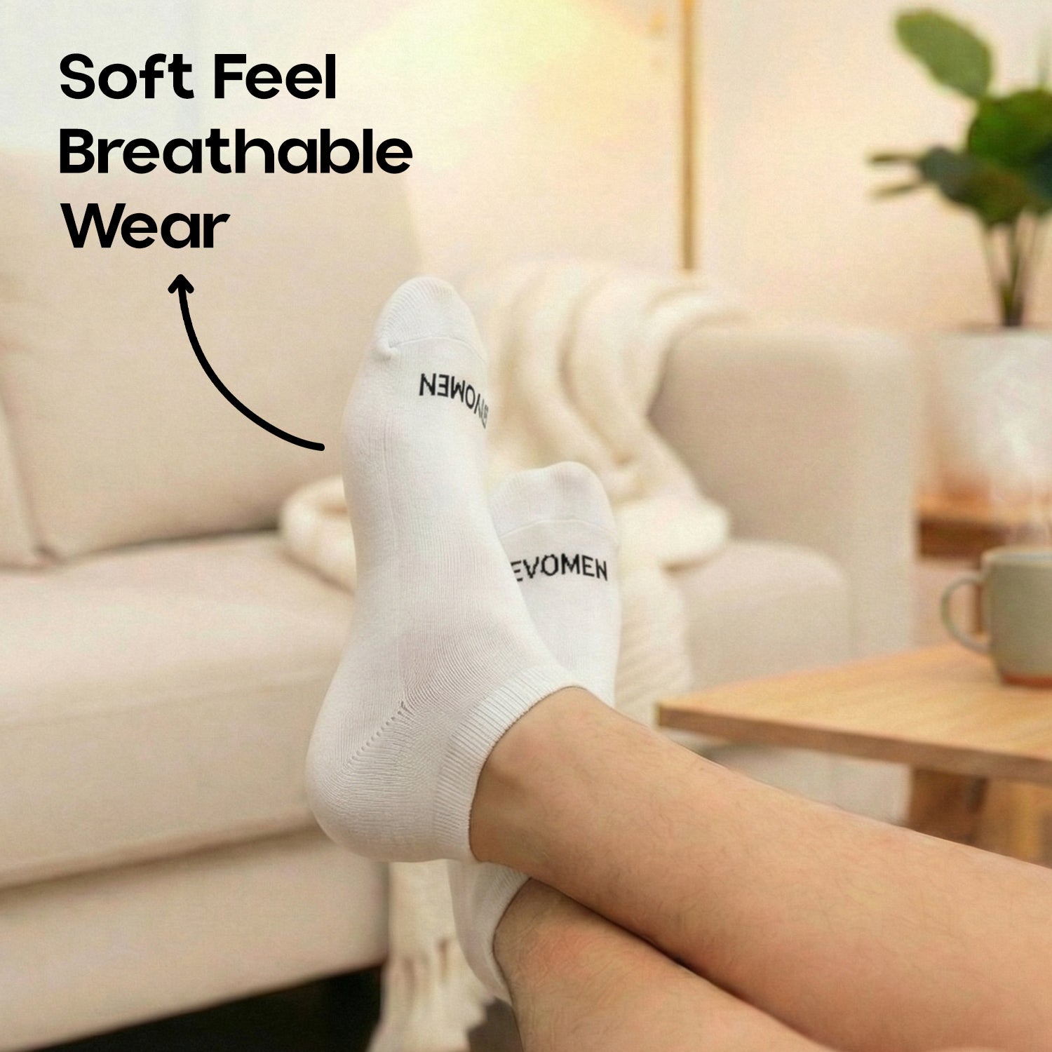 Envomen Casual Sneaker Socks – White | Lightweight | Breathable | Everyday Comfort